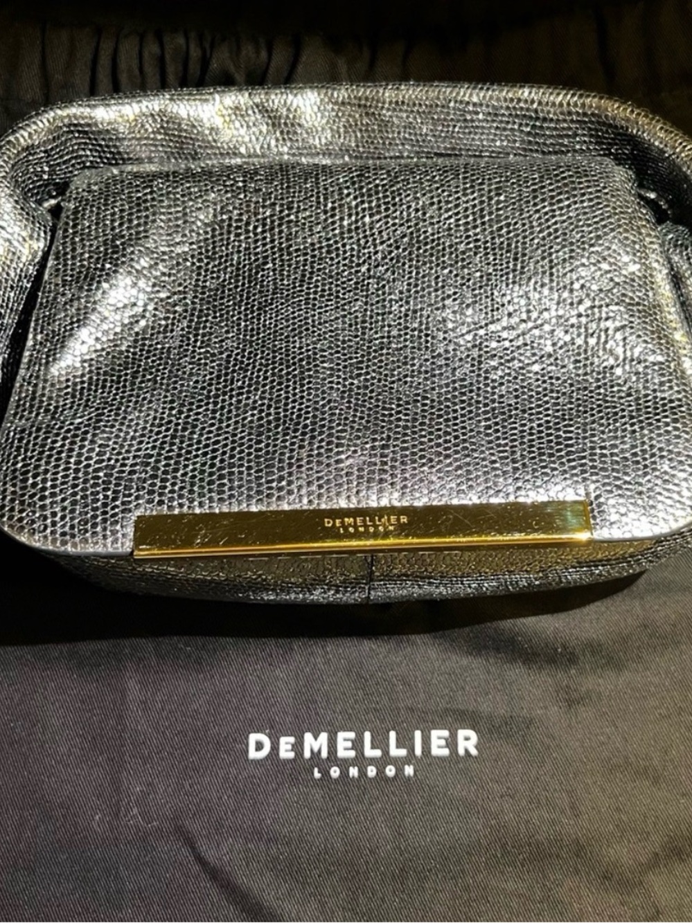 🔷 DeMellier London Mini Lisbon Bag in Silver Metallic 🔷